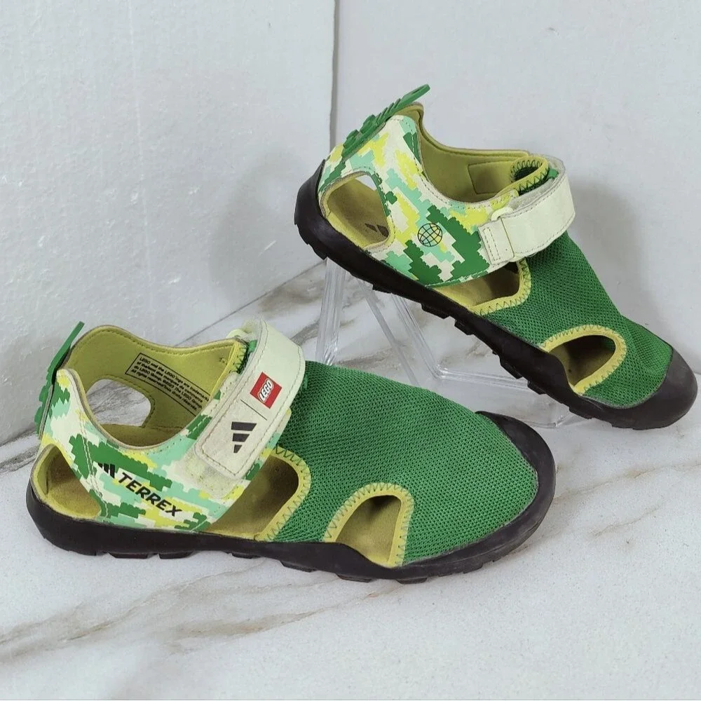 LEGO x Adidas GS Terrex Captain Toey J 'Core Green Glow' Sports Sandals, 4